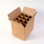 Plain Brown Double Wall Wine Carton With Dividers for 12 Wine Bottles (WB12) - 330 x 245 x 340mm